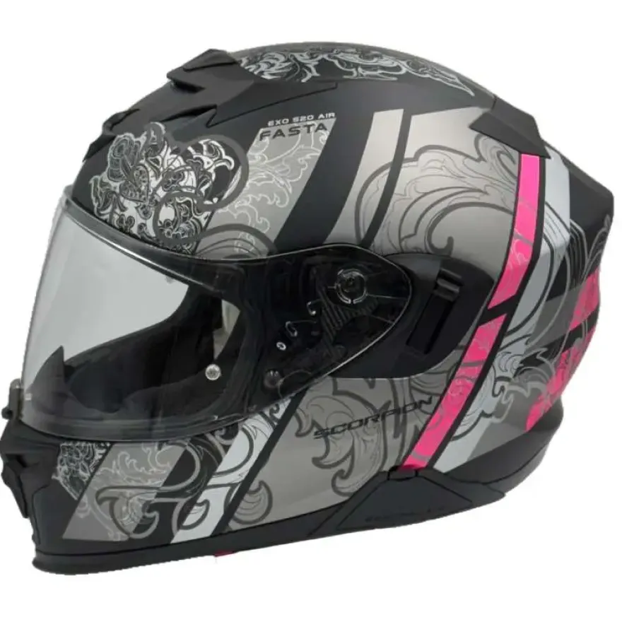 Scorpion Exo-520 Evo Air Fasta Matt Black-Silver-pink