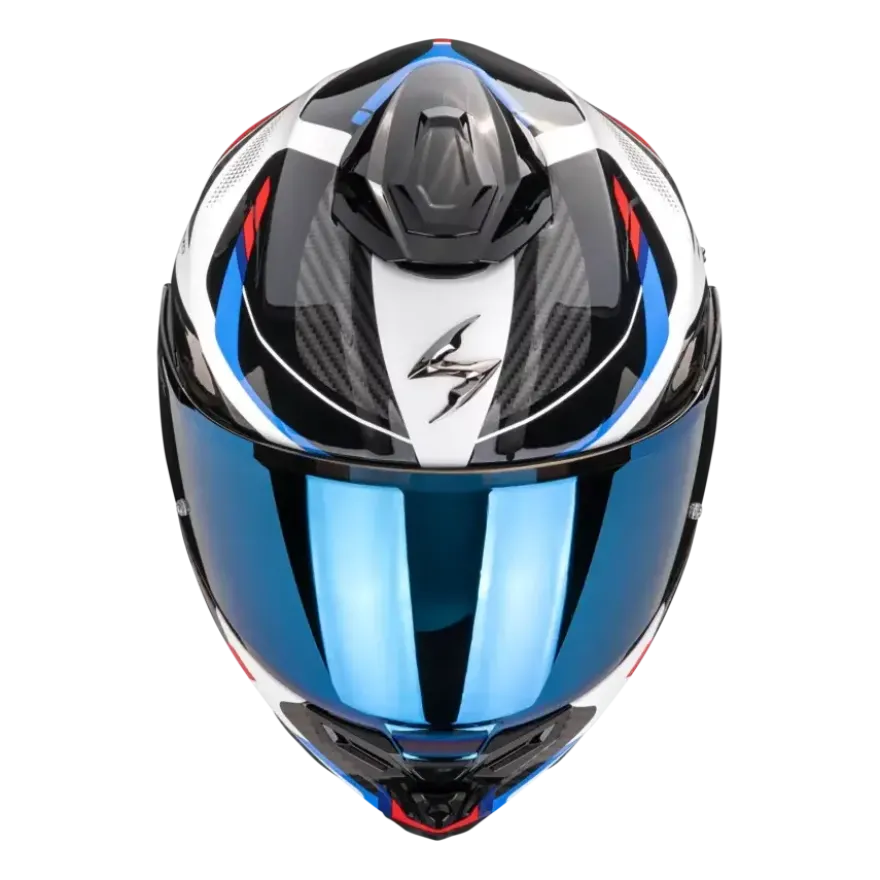 Scorpion EXO-1500 Sleek White Red Blue
